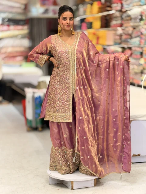 Icy Floral Straight Kurti Palazzo